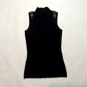 Express Women's Black Sleeveless Turtle Neck